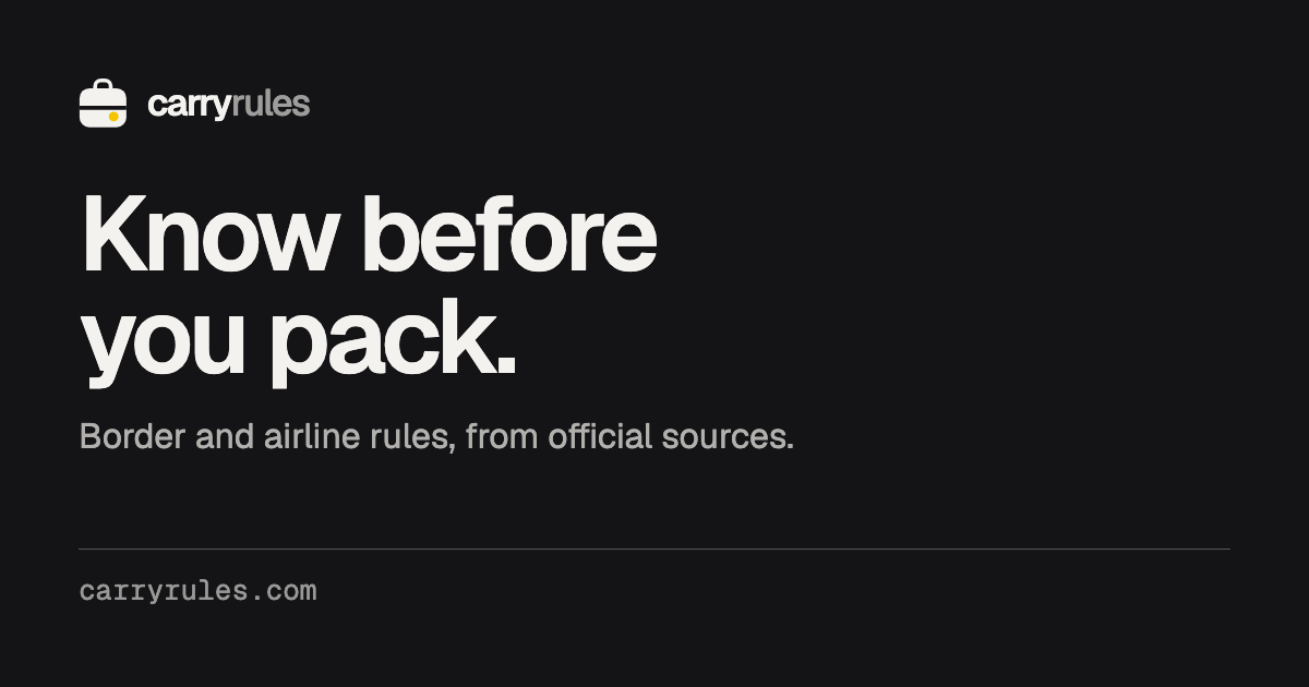 CarryRules — Know Before You Pack